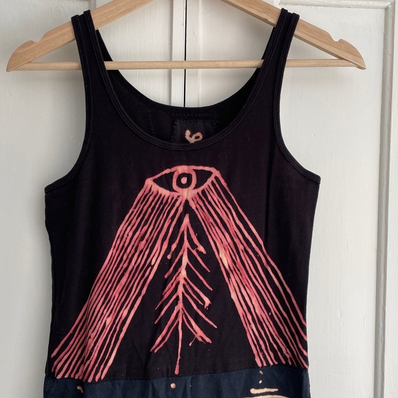 Brass Arrow Indie Black and Bleached Sleeveless Dress Whimsygoth Witch Goth S - Picture 3 of 9